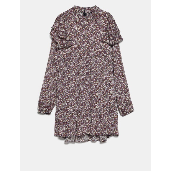 Zara Floral Print mini long sleeve dress NWT XL - Picture 12 of 12